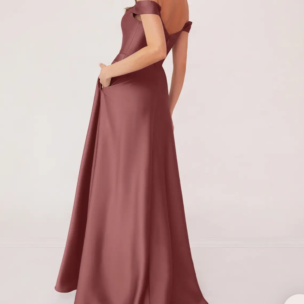 Azazie Strapless Mauve Gown - Picture 2 of 4
